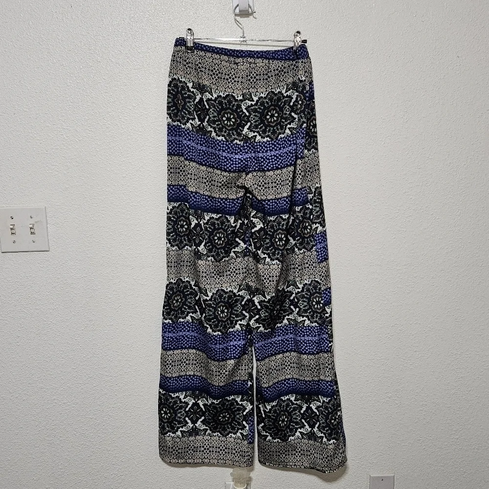 Umgee elastic waist wide leg boho style pants size medium